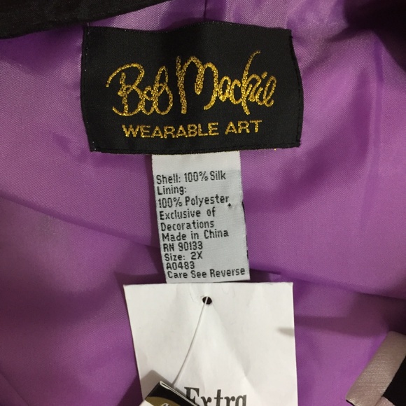 NWT BOB MACKIE QVC 100% Silk Embroidery Jacket - Picture 2 of 7